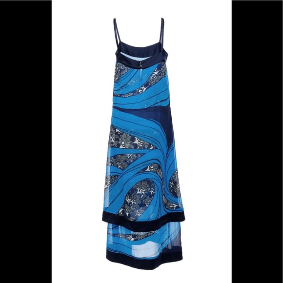 ❤️SOLD❤️WARM dress Carolyn Blue Wavy Length Dress - Picture 3 of 10